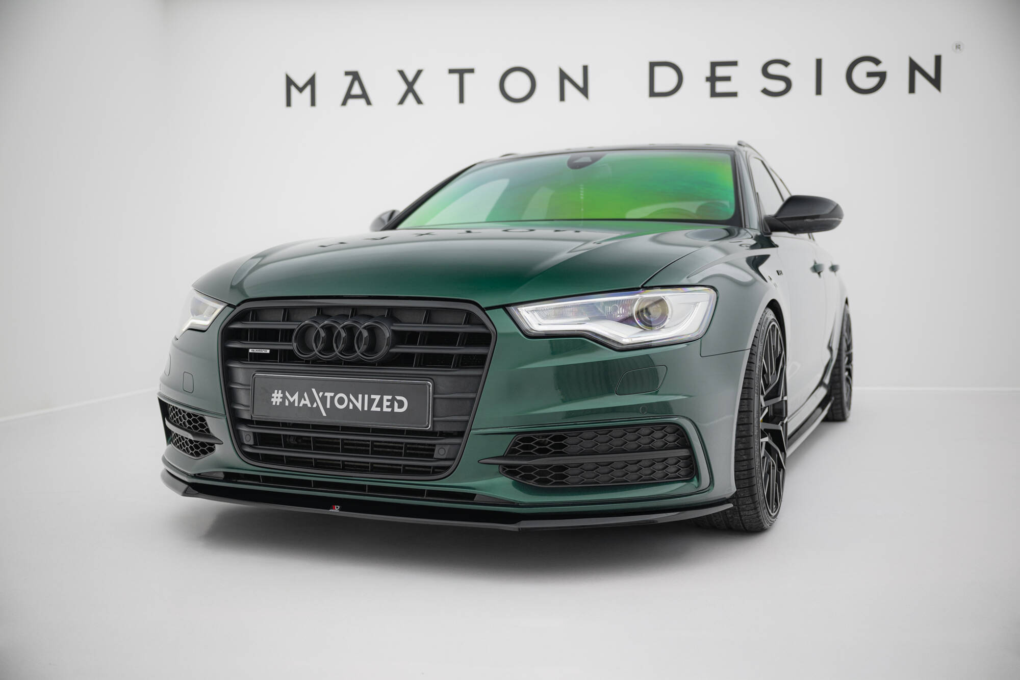 Street+ Spoilerlippe Front Ansatz V.2 passend für Audi S6 / A6 S-Line C7 schwarz Hochglanz