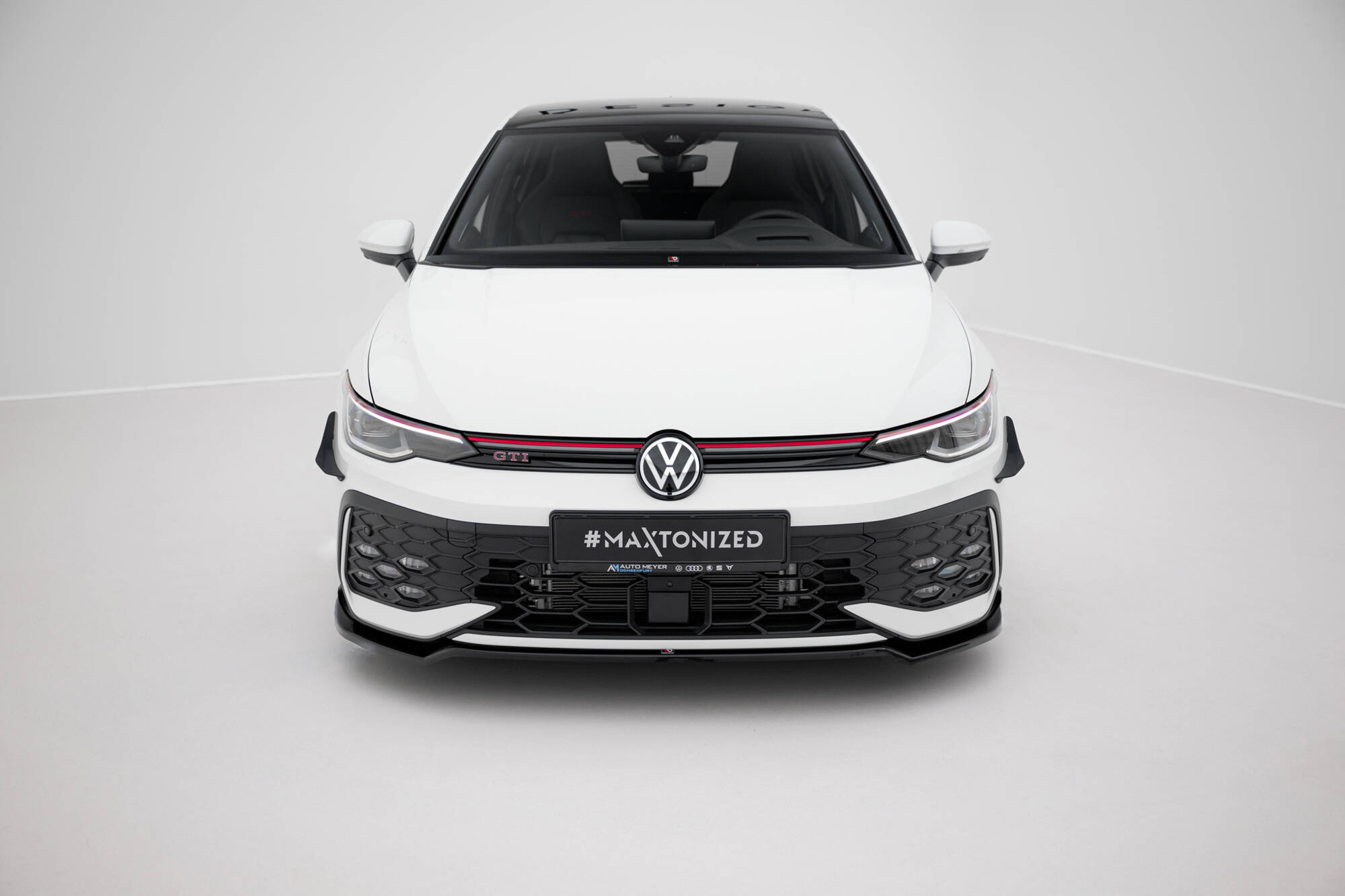 Street+ Spoilerlippe Front Ansatz V.3 passend für VW Golf GTI / GTE / R-Line Mk8 FL schwarz Hochglanz