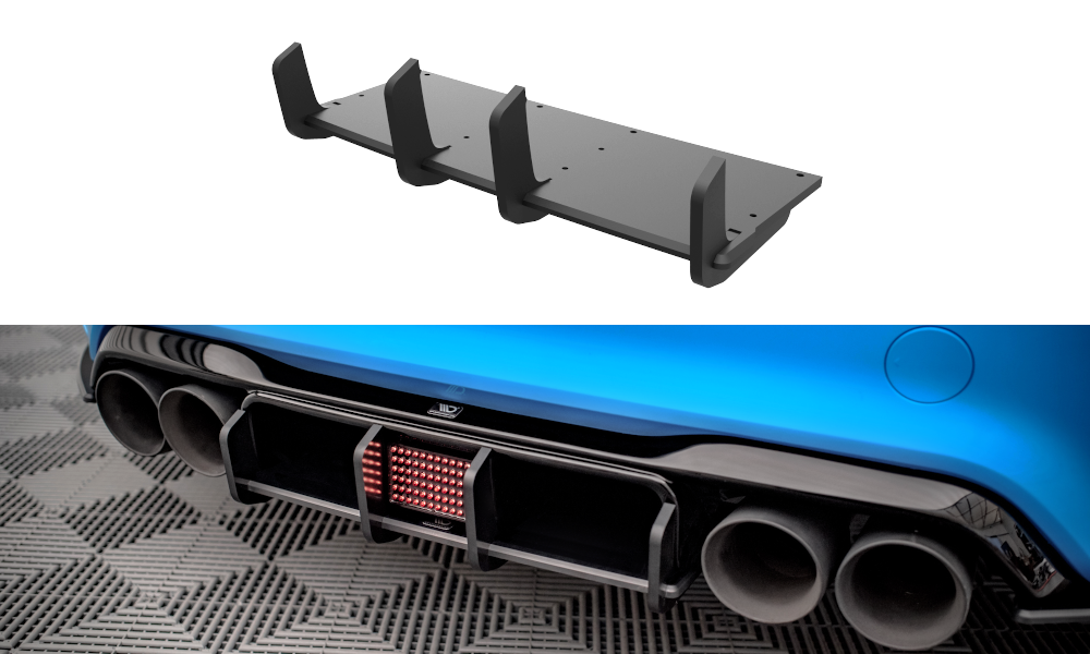 Street Pro Heckschürze Heck Ansatz Diffusor passend für BMW M2 F87 rot