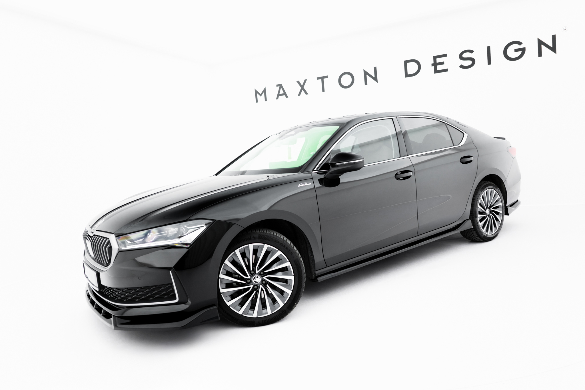 Street+ Seitenschweller Leisten V.2 passend für Skoda Superb Mk4 schwarz Hochglanz