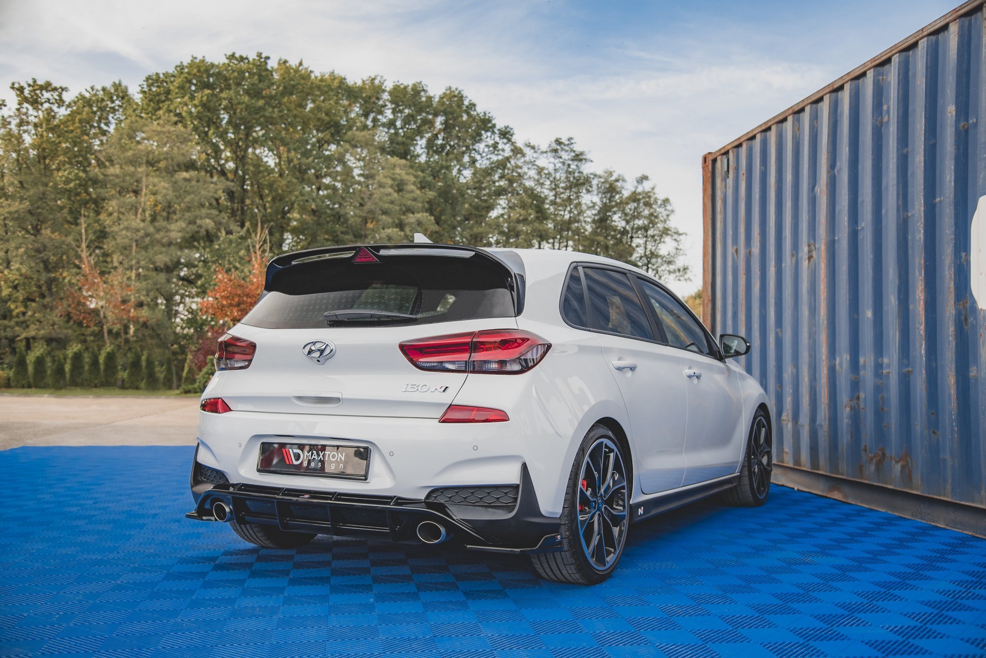 Street+ Heck Ansatz Flaps V.4 passend für Hyundai I30 N Mk3 Hatchback schwarz Hochglanz