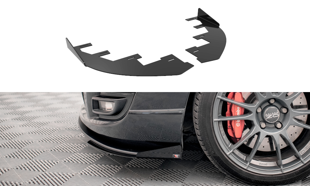 Front Stoßstange Flaps passend für Mazda 3 MPS Mk1 schwarz Hochglanz