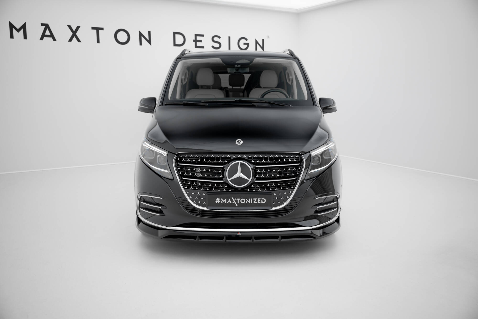 Street+ Spoilerlippe Front Ansatz passend für Mercedes V-Klasse AMG-Line W447 FL 2 schwarz Hochglanz