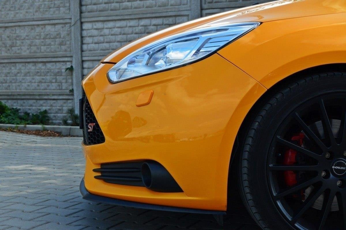 Street+ Spoilerlippe Front Ansatz passend für Ford Focus ST Mk3 CUPRA schwarz Hochglanz