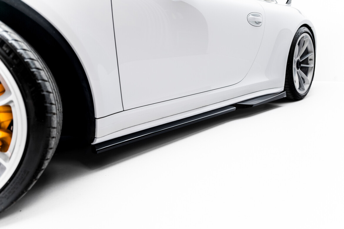 Seitenschweller Ansatz (Paar) passend für Porsche 911 GT3 991 schwarz Hochglanz