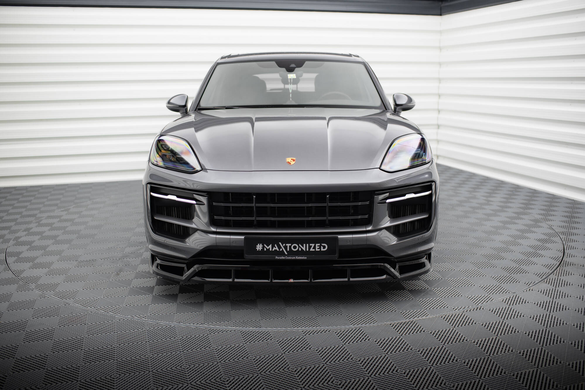 Street+ Spoilerlippe Front Ansatz passend für Porsche Cayenne SUV / Coupe Mk3 FL schwarz Hochglanz