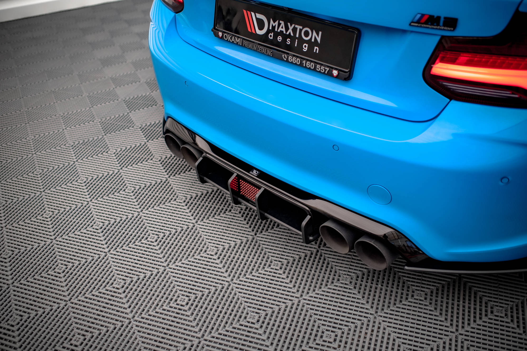 Street Pro Heckschürze Heck Ansatz Diffusor passend für BMW M2 F87 rot