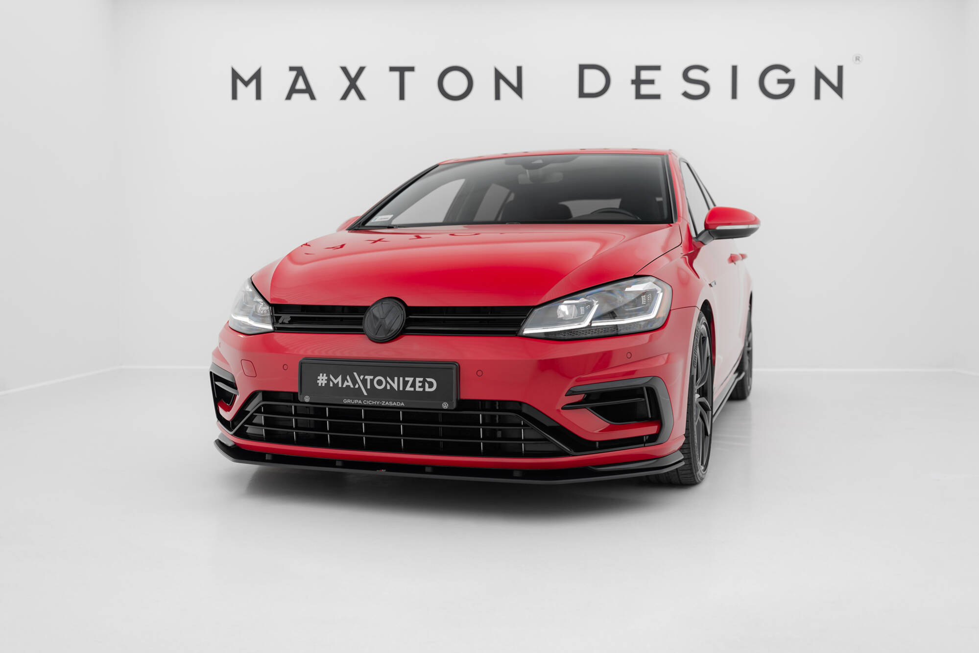 Street Pro Spoilerlippe Front Ansatz passend für VW Golf 7 R FL rot