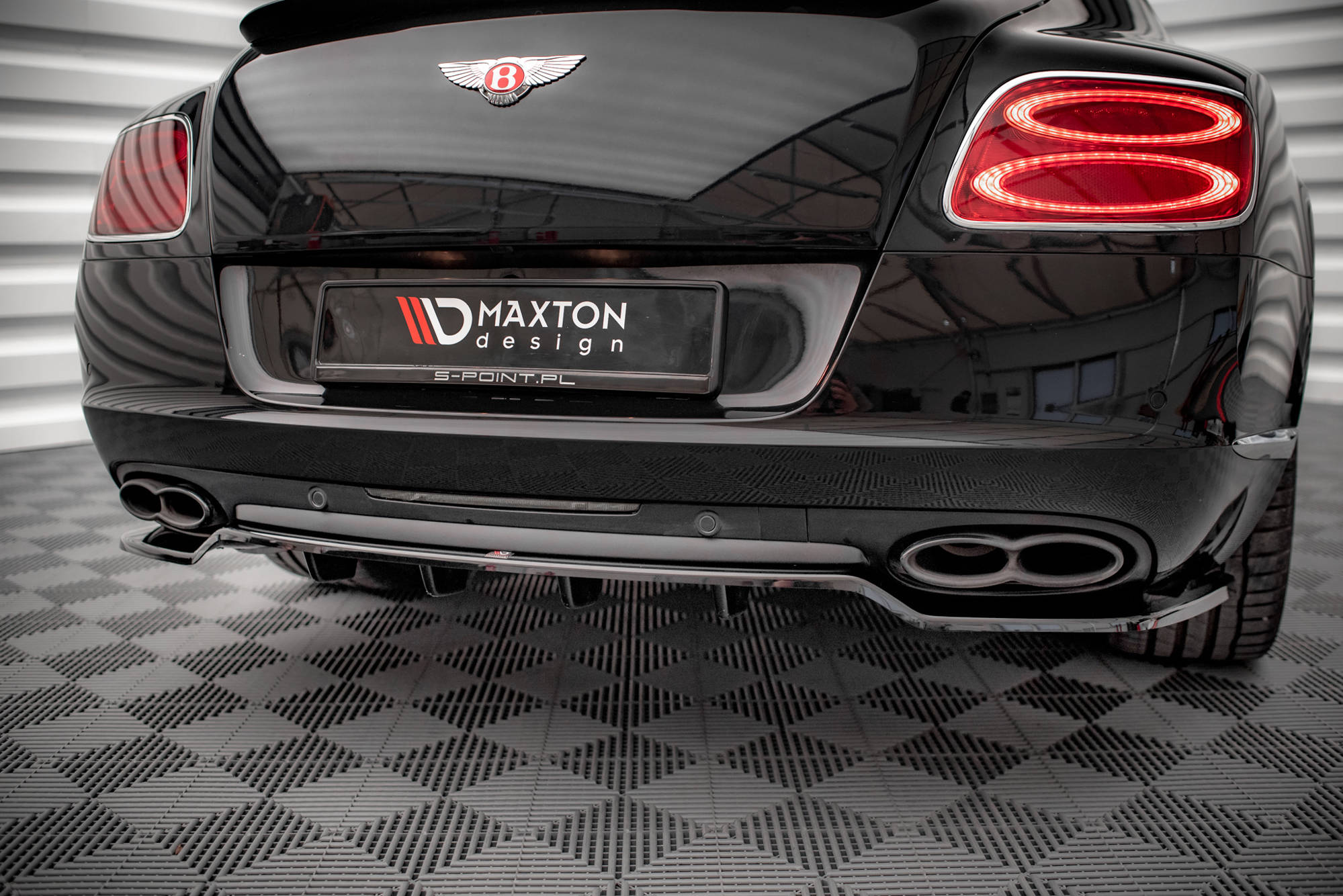 Diffusor Heckansatz passend für Bentley Continental GT V8 S Mk2 schwarz Hochglanz