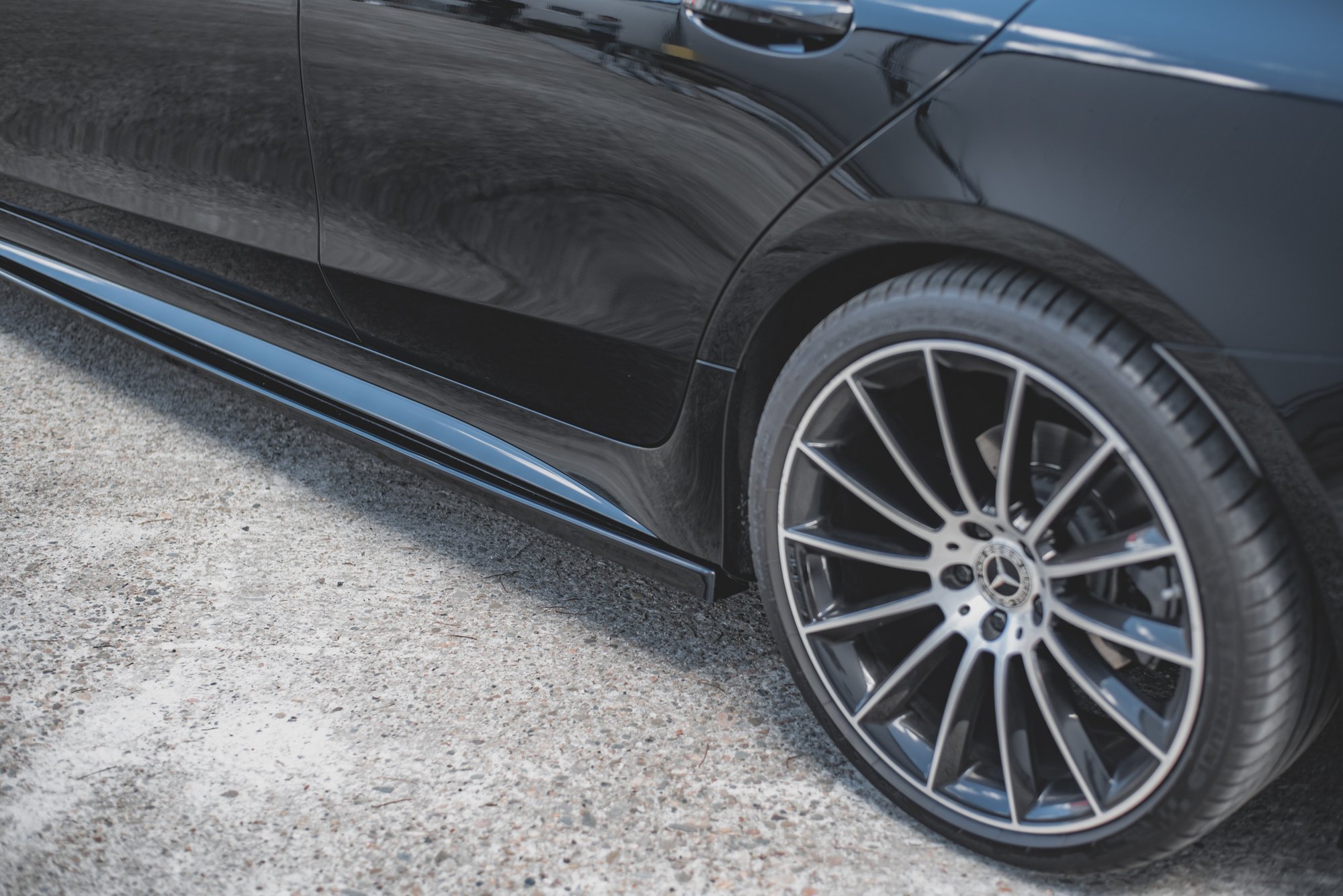 Seitenschweller Ansatz für Mercedes-AMG CLS 53 C257 schwarz Hochglanz