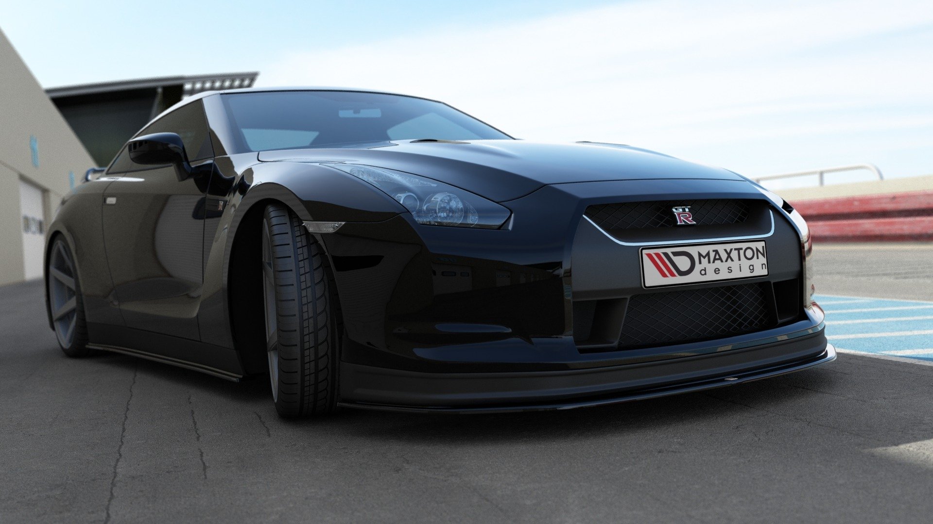Front Ansatz V.2 für NISSAN GT-R vor Facelift COUPE R35-SERIES schwarz Hochglanz