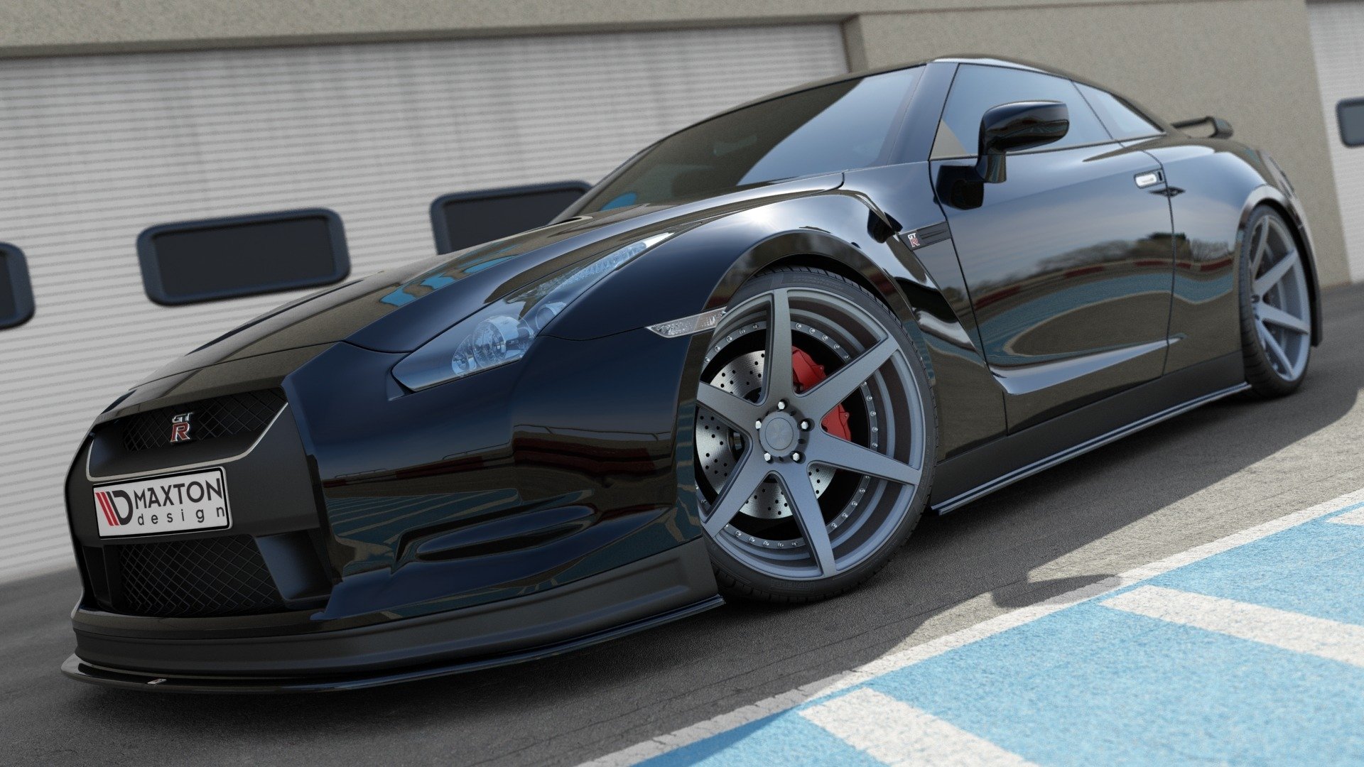 Seitenschweller Ansatz für NISSAN GT-R vor Facelift COUPE R35-SERIES schwarz Hochglanz