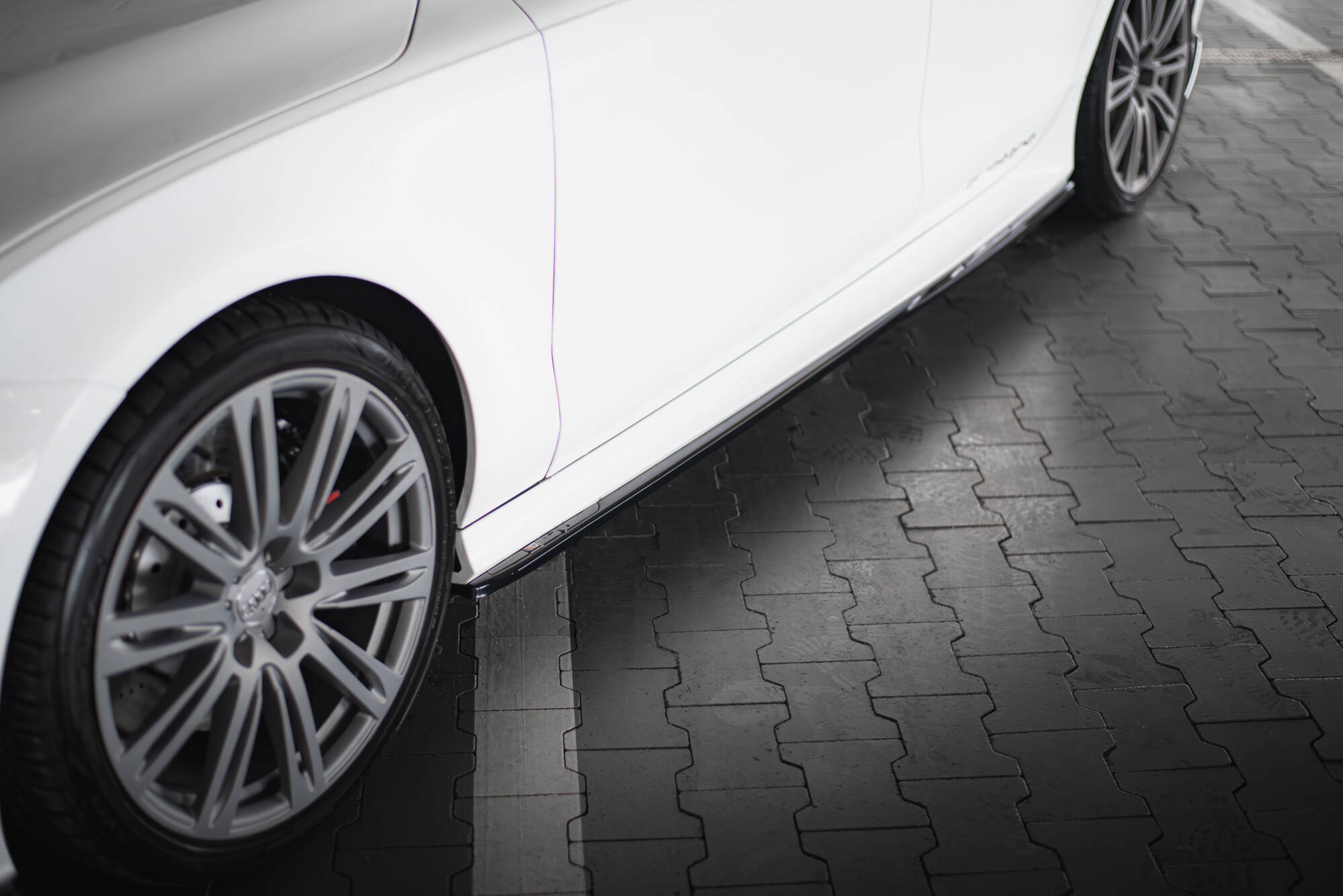 Street+ Seitenschweller Leisten V.2 passend für Audi RS7 C7 schwarz Hochglanz