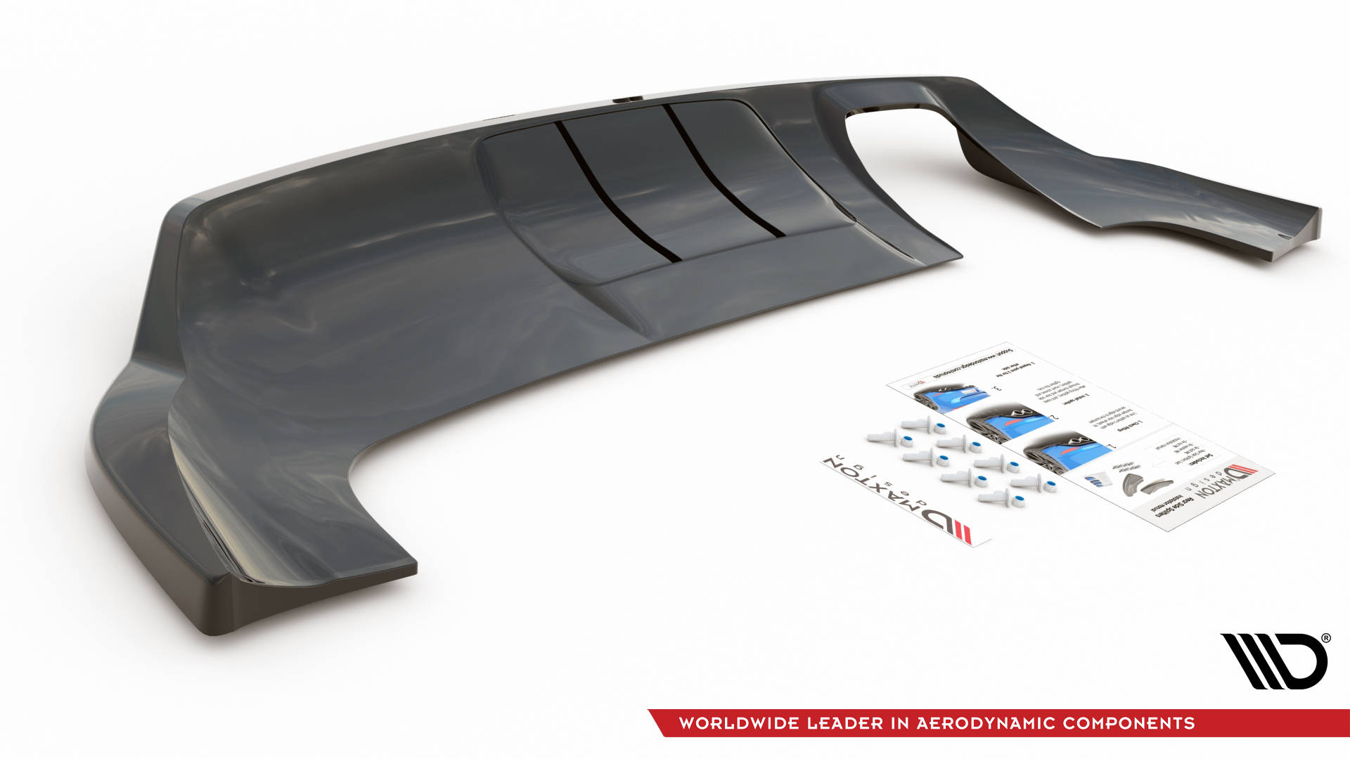 Street+ Mittlerer Diffusor RACE Heck Ansatz passend für Audi Q3 Sport 8U FL schwarz Hochglanz