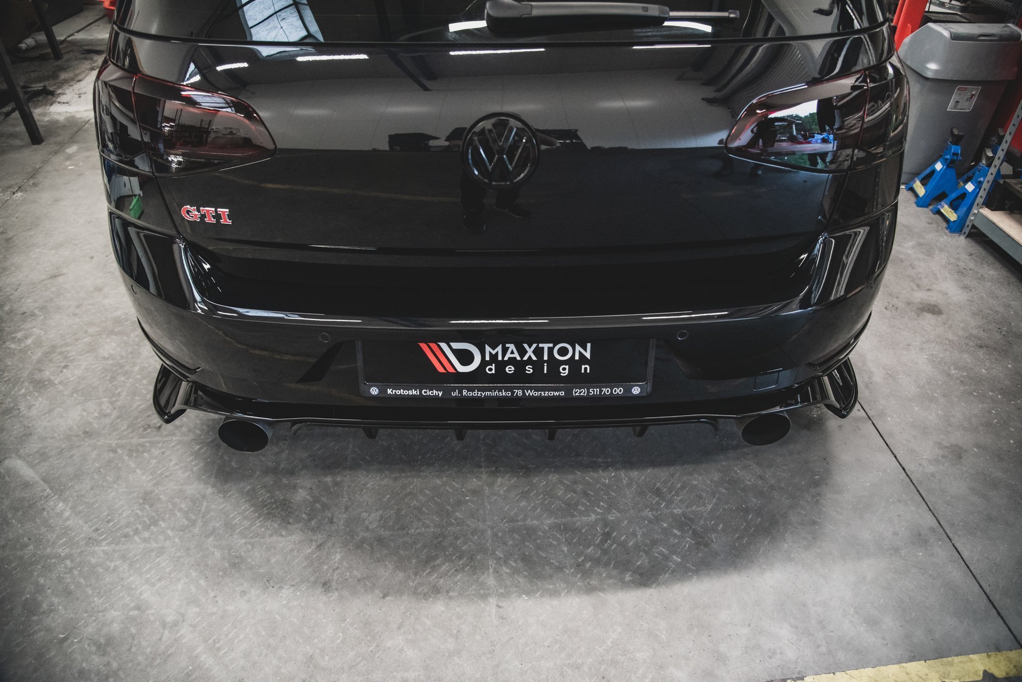 Street+ Heck Ansatz Flaps passend für VW Golf 7 GTI TCR rot Hochglanz