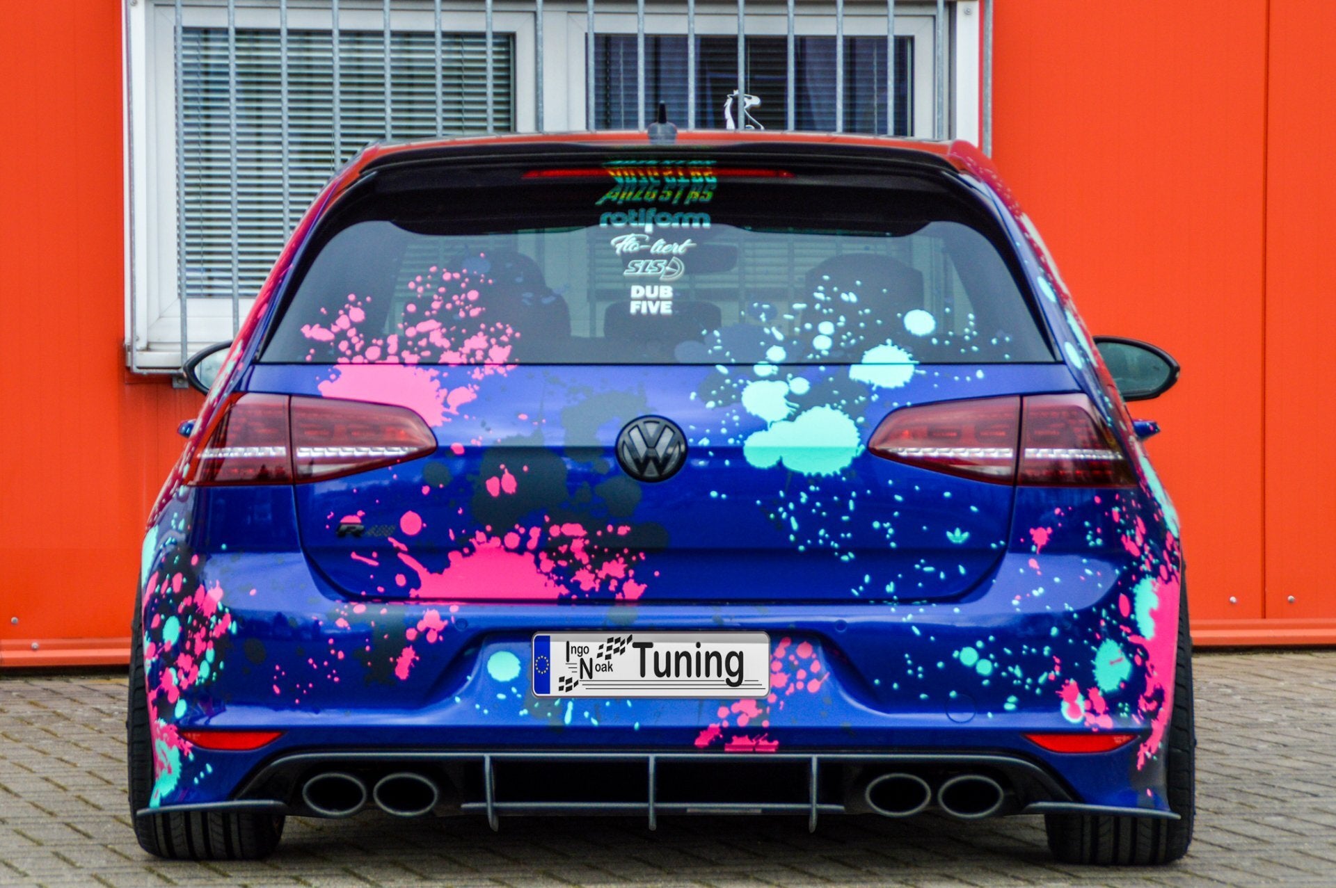 Racing Heckansatz Diffusor mit Seitenteilen für VW Golf 7 R Vorfacelift