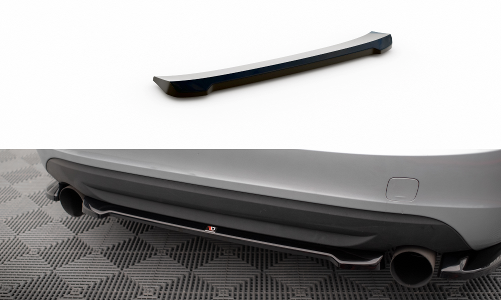 Street+ Mittlerer Diffusor Heck Ansatz passend für Volvo S60 R-Design Mk2 schwarz Hochglanz