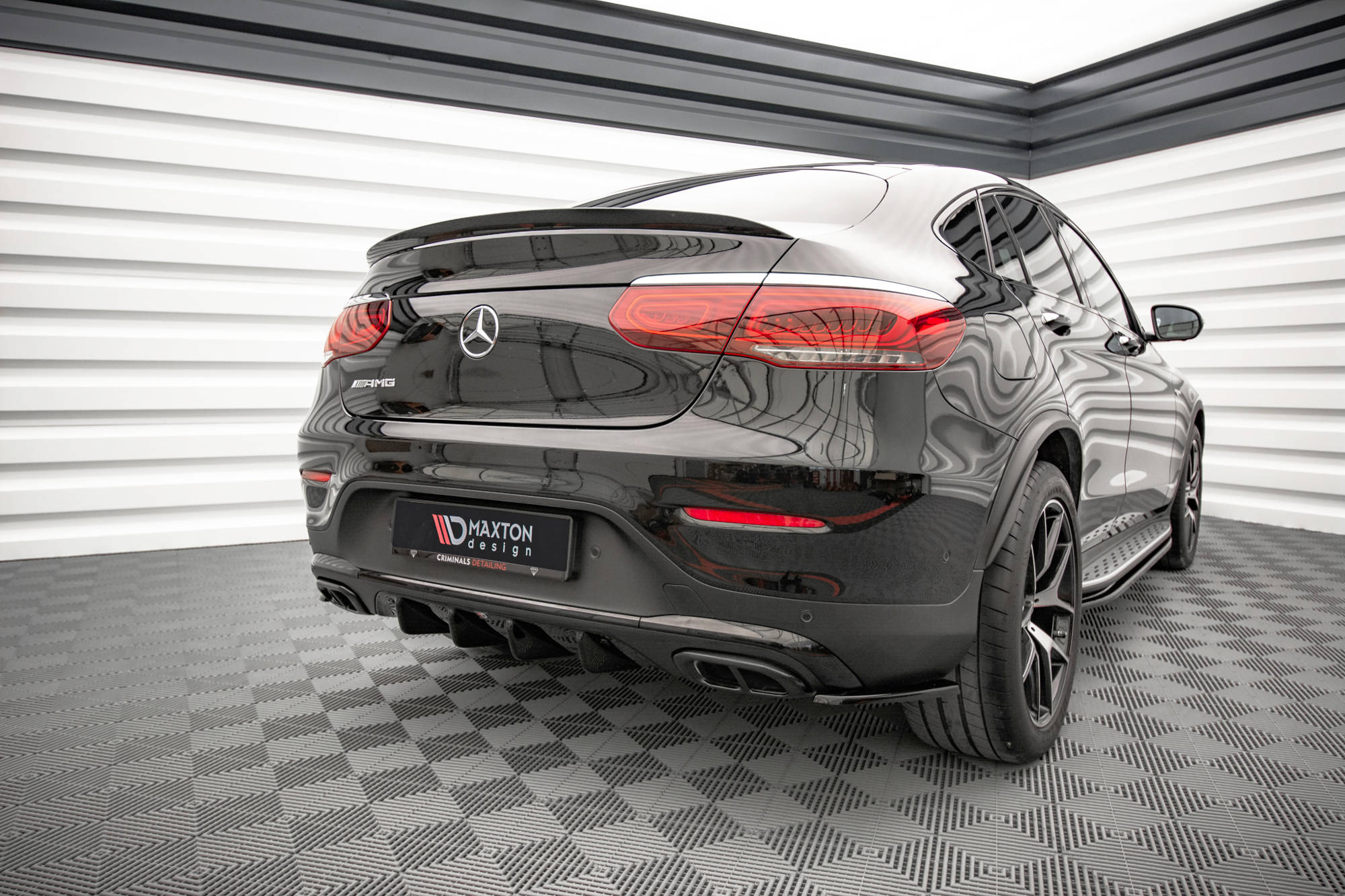 Street+ Heck Ansatz Flaps passend für Mercedes GLC Coupe AMG-Line C253 FL schwarz Hochglanz