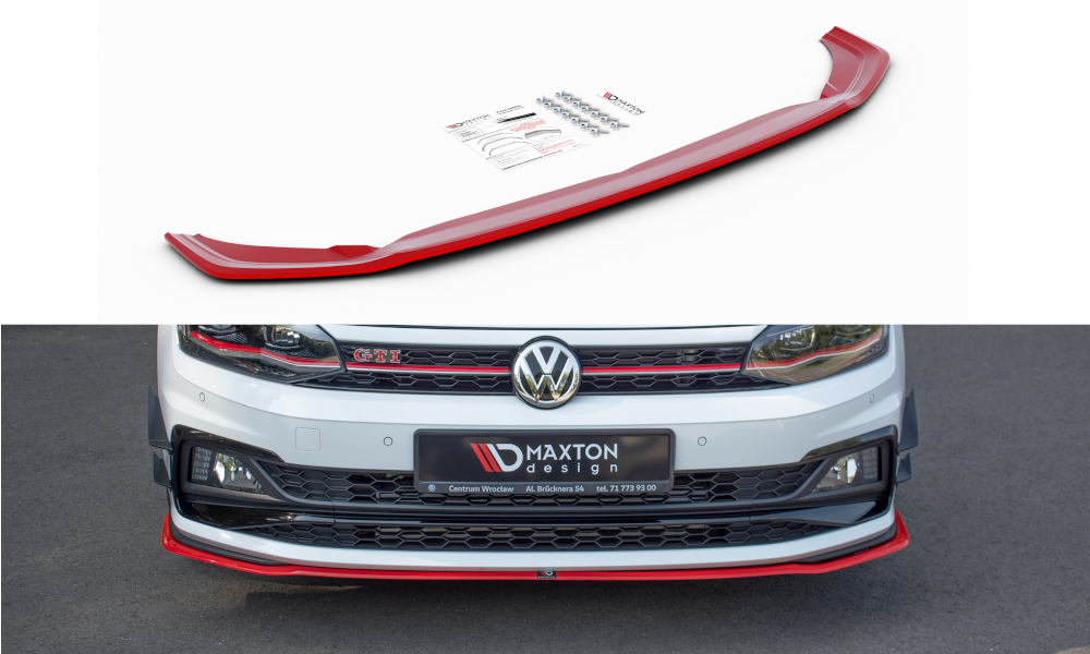 Front Ansatz V.2 für VW Polo GTI / R-line Mk6 schwarz Hochglanz