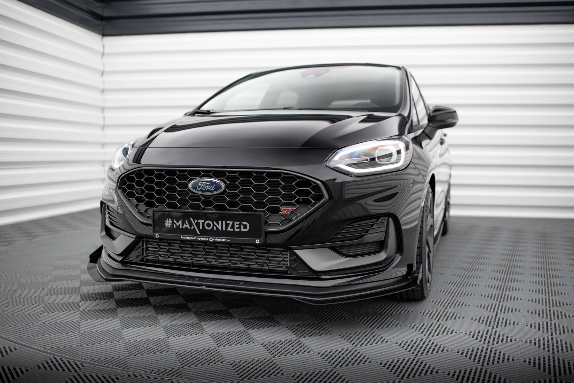 Front Stoßstange Flaps passend für Ford Fiesta ST Mk8 FL schwarz Hochglanz