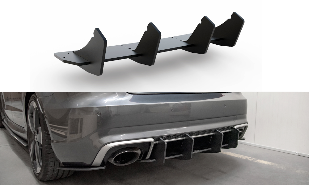 Street Pro Heckschürze Heck Ansatz Diffusor V.2 passend für Audi RS3 8V Sportback schwarz-rot