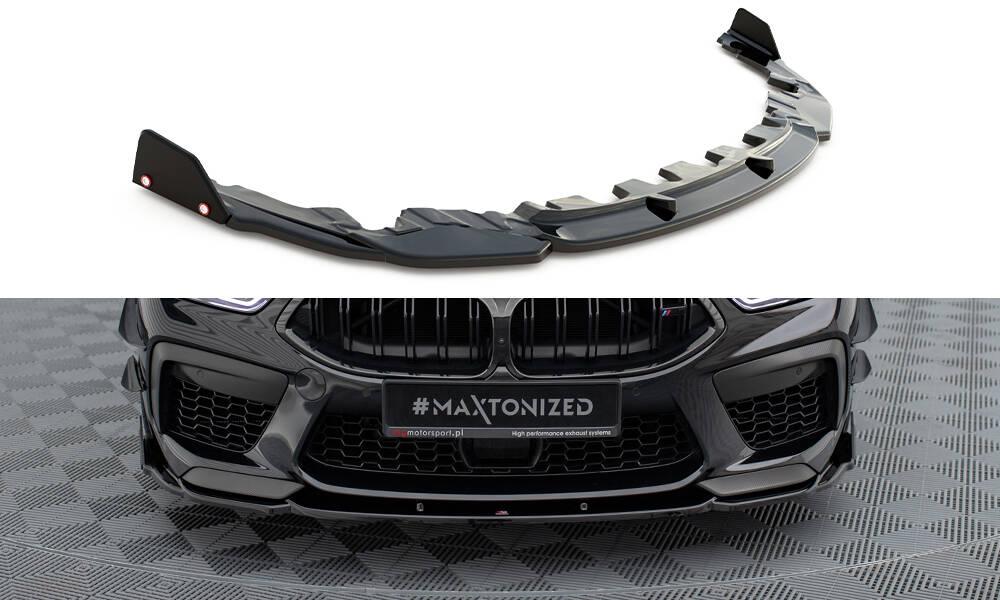Street+ Spoilerlippe Front Ansatz V.1 + Flaps passend für BMW M8 Gran Coupe F93 / Coupe F92