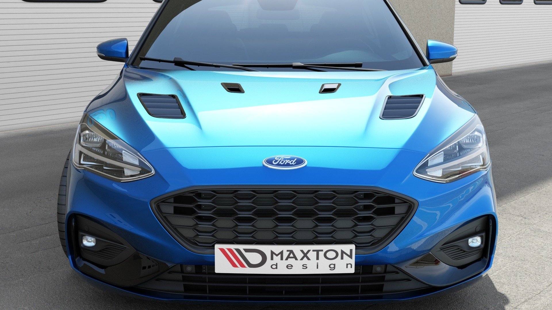 Motorhauben Luftschlitze Ford Focus ST-Line / ST Mk4 Klein schwarz Hochglanz