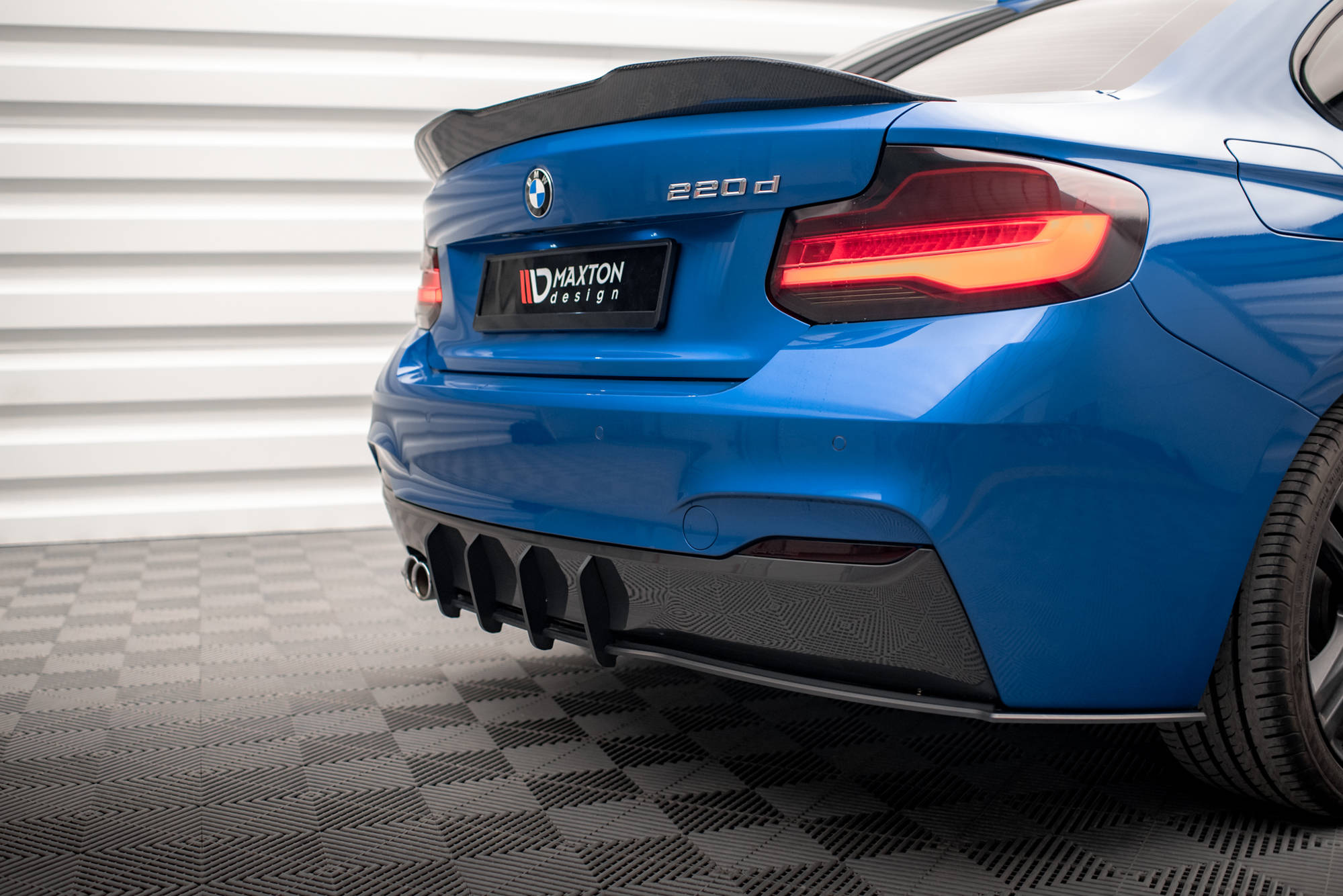 Street Pro Heckschürze Heck Ansatz Diffusor passend für BMW 2 M-Paket F22 rot