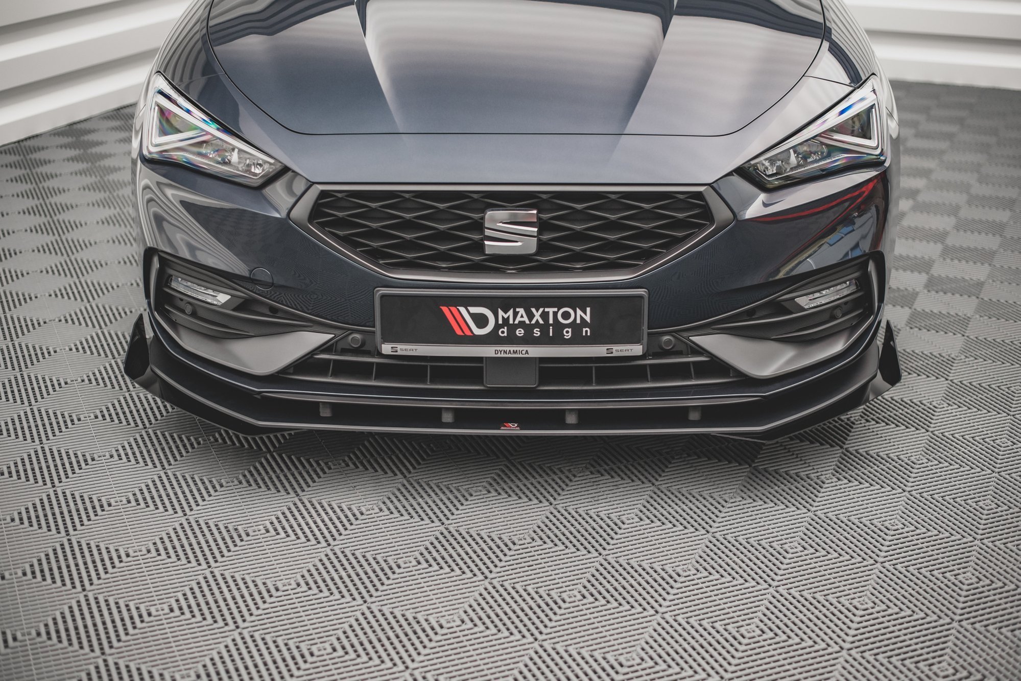 Street Pro Spoilerlippe Front Ansatz passend für Seat Leon FR Mk4 rot+ Hochglanz Flaps