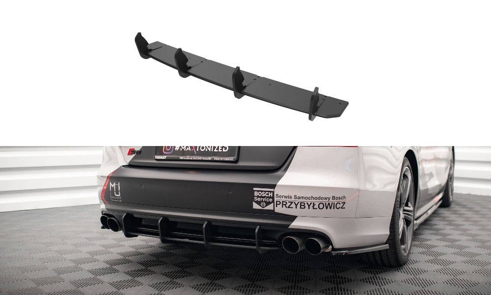 Street Pro Heckschürze Heck Ansatz Diffusor passend für Audi S8 D4 rot