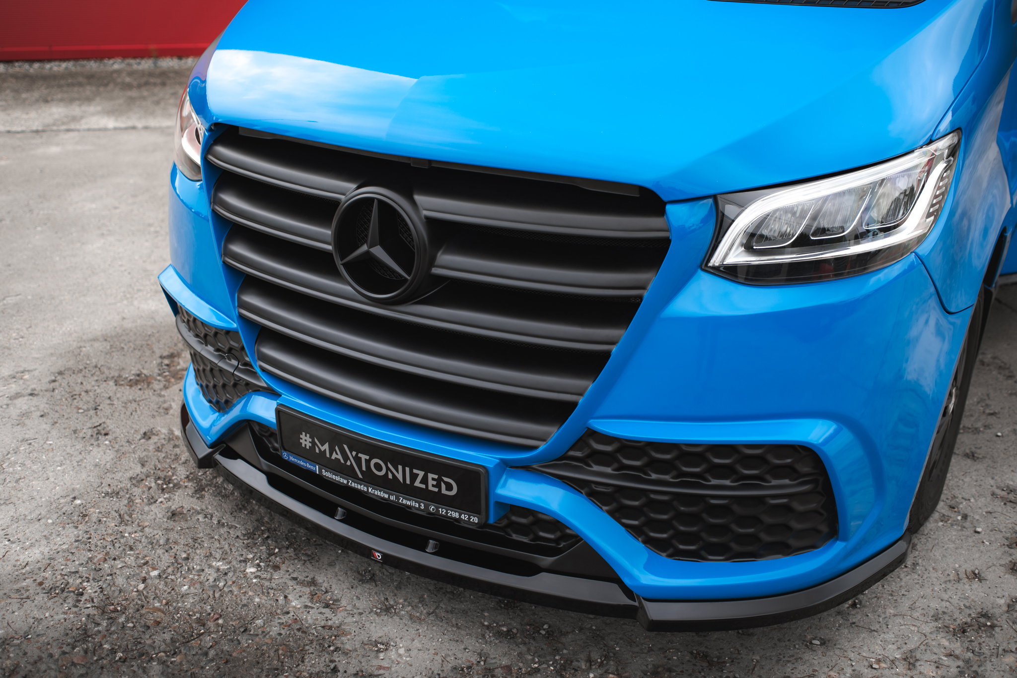 Street+ Spoilerlippe Front Ansatz passend für Mercedes Sprinter Mk3 schwarz Hochglanz