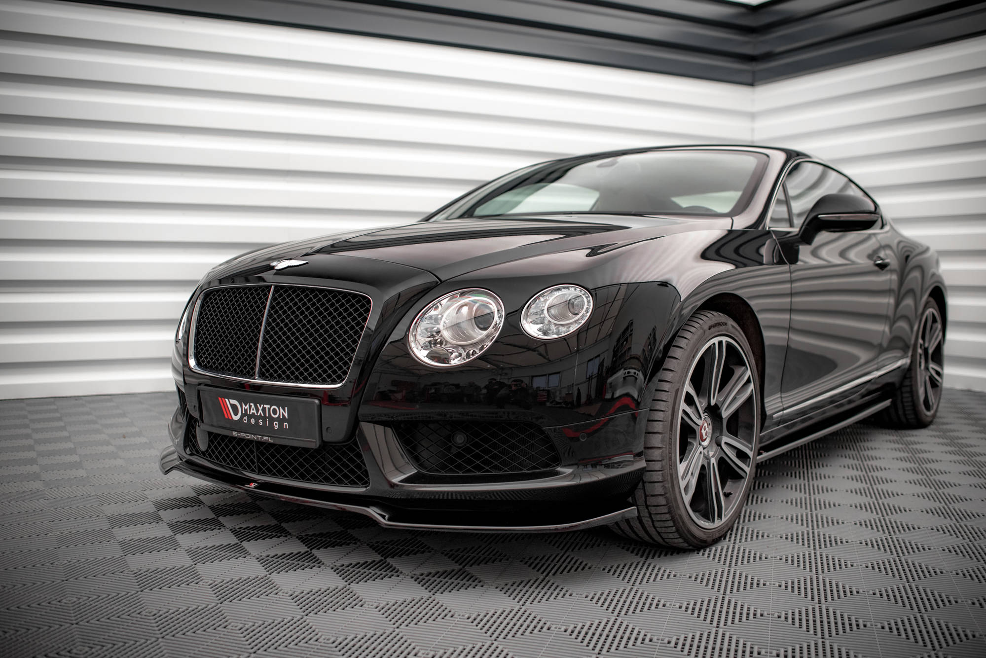 Frontlippe V.1 passend für Bentley Continental GT V8 S Mk2 schwarz Hochglanz