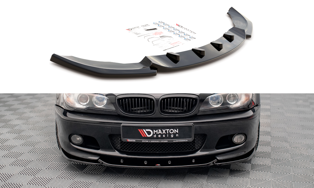Street+ Spoilerlippe Front Ansatz V.2 passend für BMW 3er Coupe M-Paket E46 schwarz Hochglanz