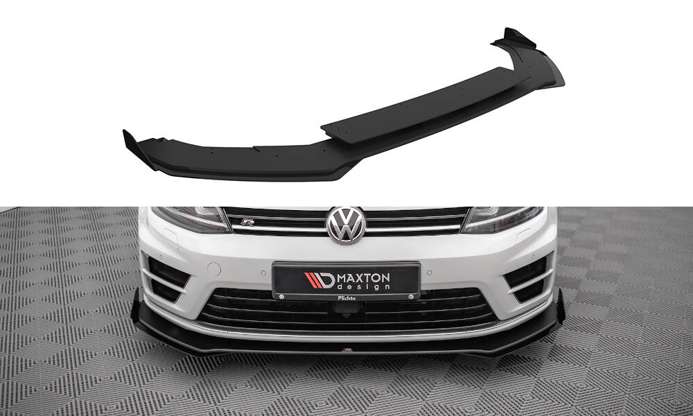 Street Pro Spoilerlippe Front Ansatz V.1 passend für VW Golf R Mk7 rot+ Hochglanz Flaps