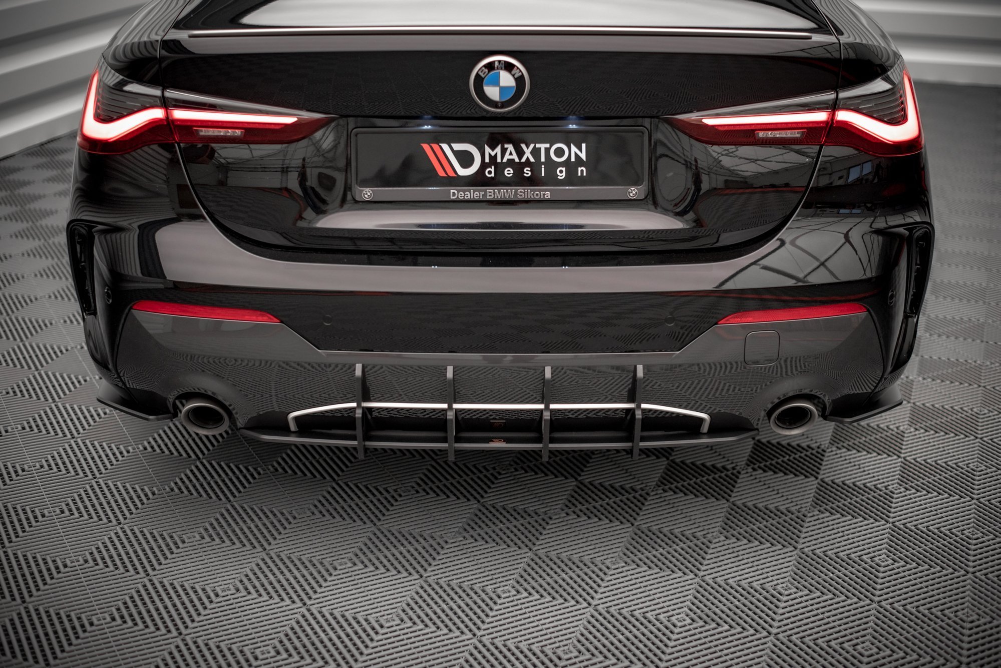 Street Pro Heckschürze Heck Ansatz Diffusor passend für BMW 4er M-Paket G22 rot