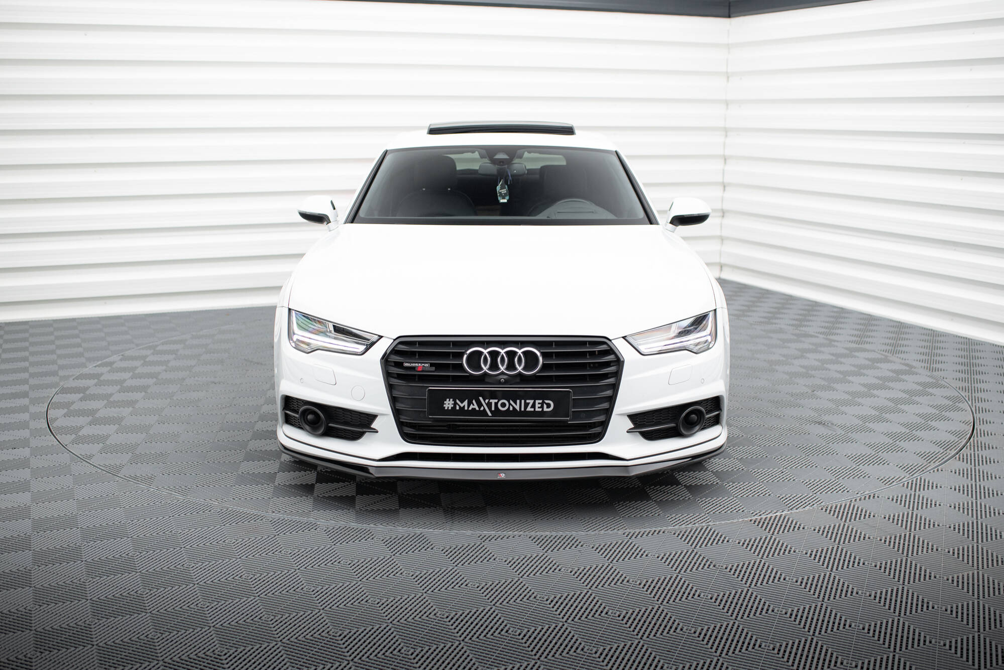 Street+ Spoilerlippe Front Ansatz passend für Audi S7 / A7 S-Line C7 FL schwarz Hochglanz