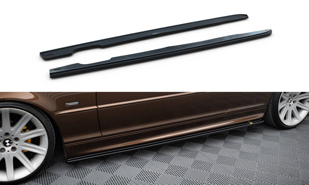 Street+ Seitenschweller Leisten V.1 passend für BMW 3er E46 M Paket Coupe schwarz Hochglanz