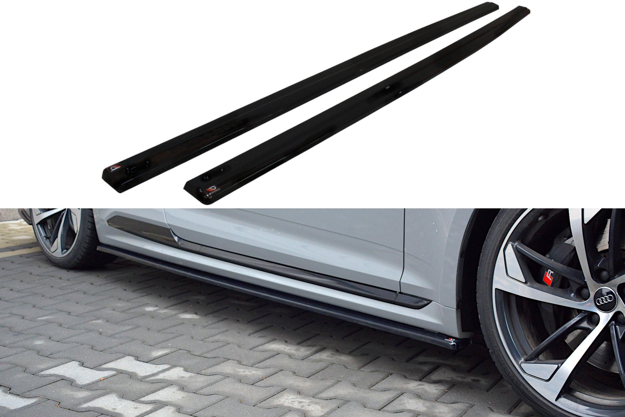 Seitenschweller Ansatz für Audi RS5 Coupe F5 schwarz Hochglanz
