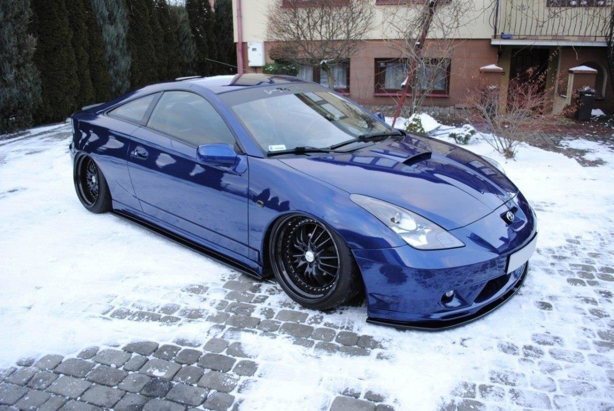 Street+ Spoilerlippe Front Ansatz passend für Toyota CELICA T23 TS vor FL schwarz Hochglanz