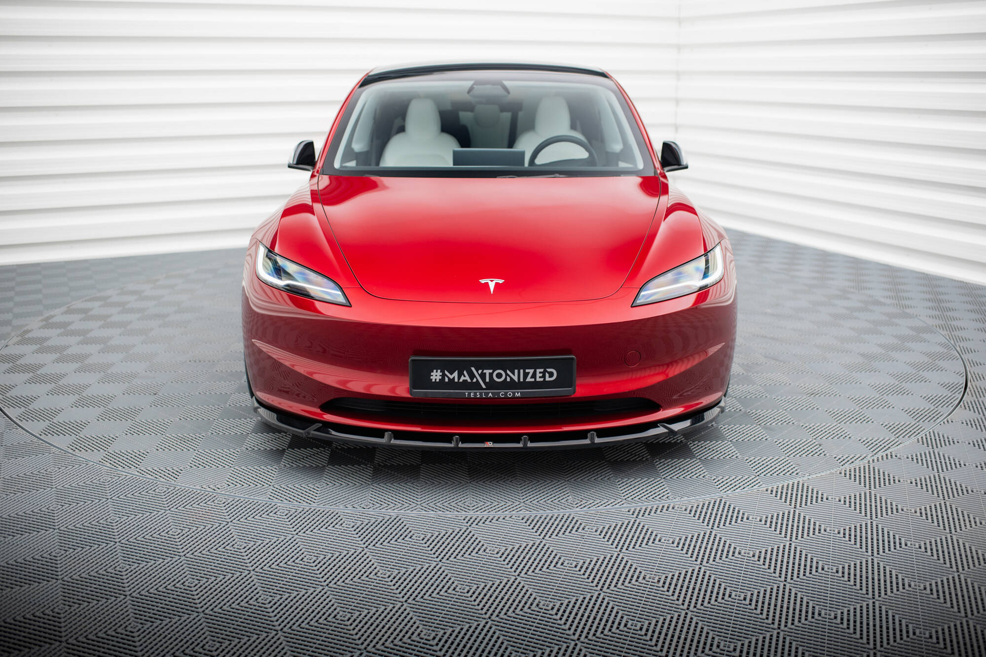 Frontlippe V.2 passend für Tesla Model 3 Project HighlandFL schwarz Hochglanz