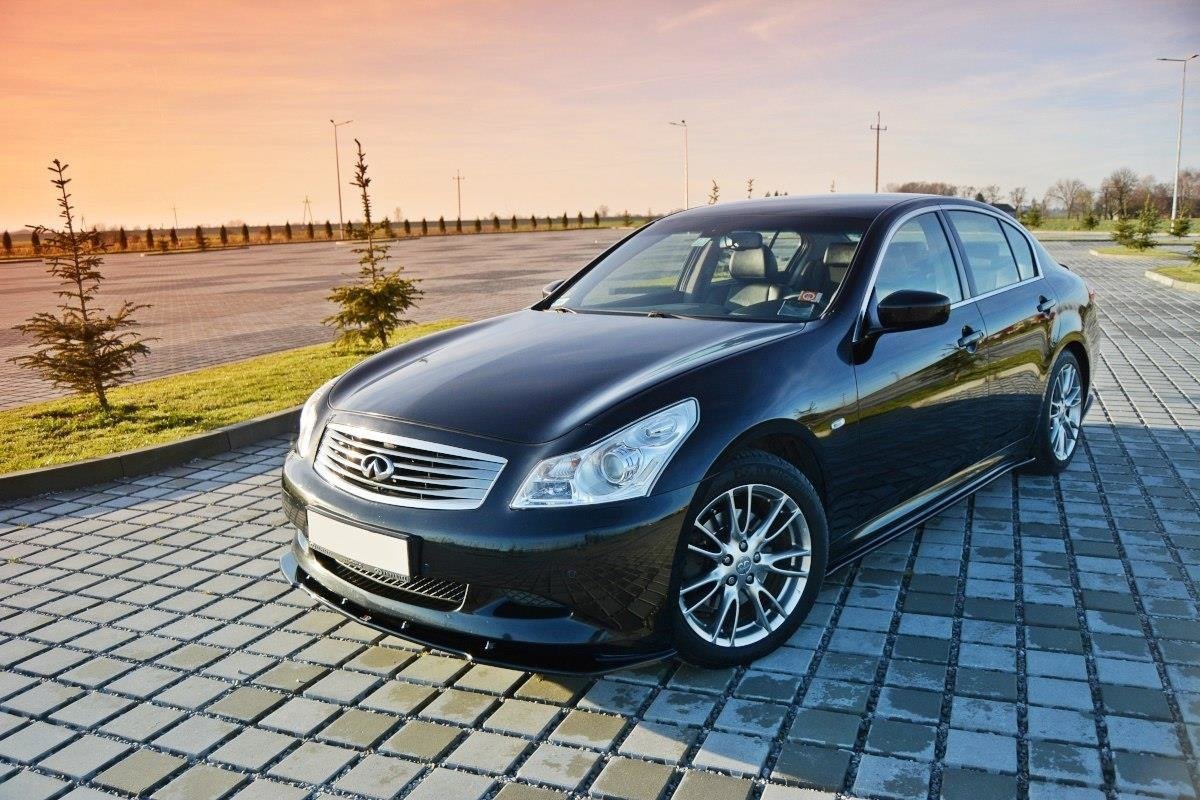 Seitenschweller Ansatz Paar passend für Infiniti G37 Limousine schwarz Hochglanz