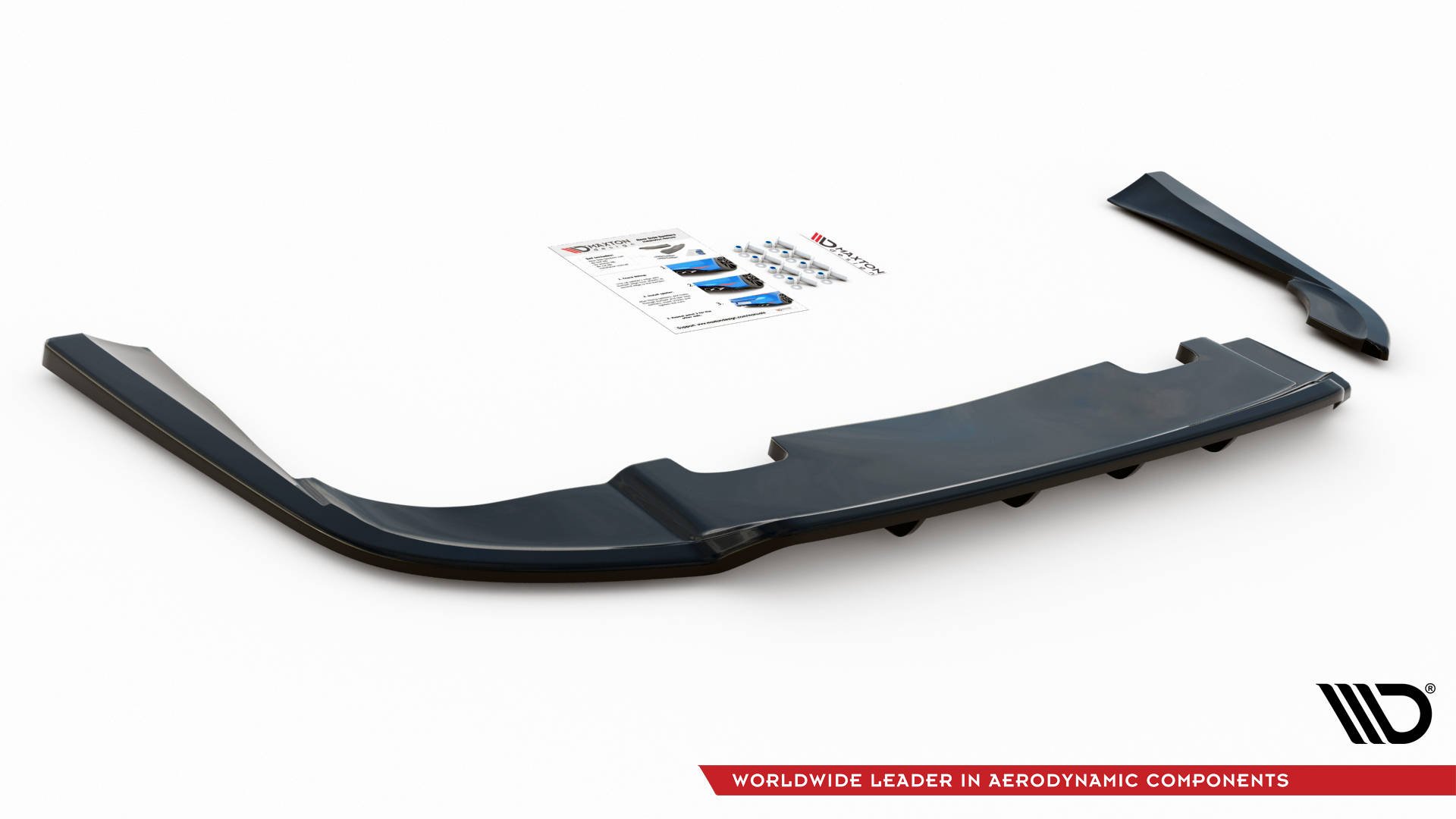 Street+ Mittlerer Diffusor RACE Heck Ansatz V.1 passend für Volvo V90 Mk2 schwarz Hochglanz