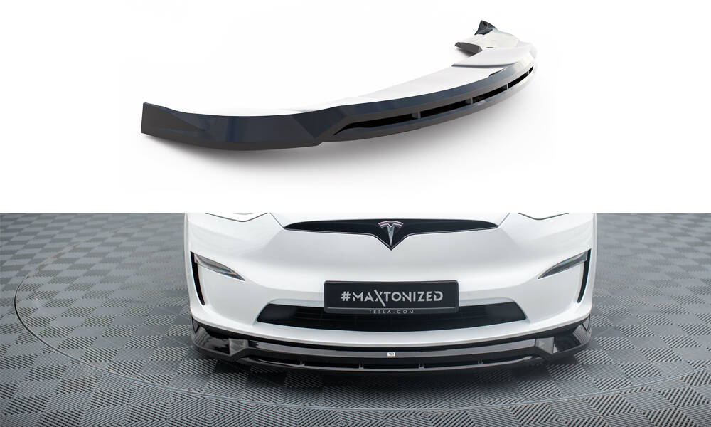 Frontlippe V.1 passend für Tesla Model X Mk1 FL schwarz Hochglanz