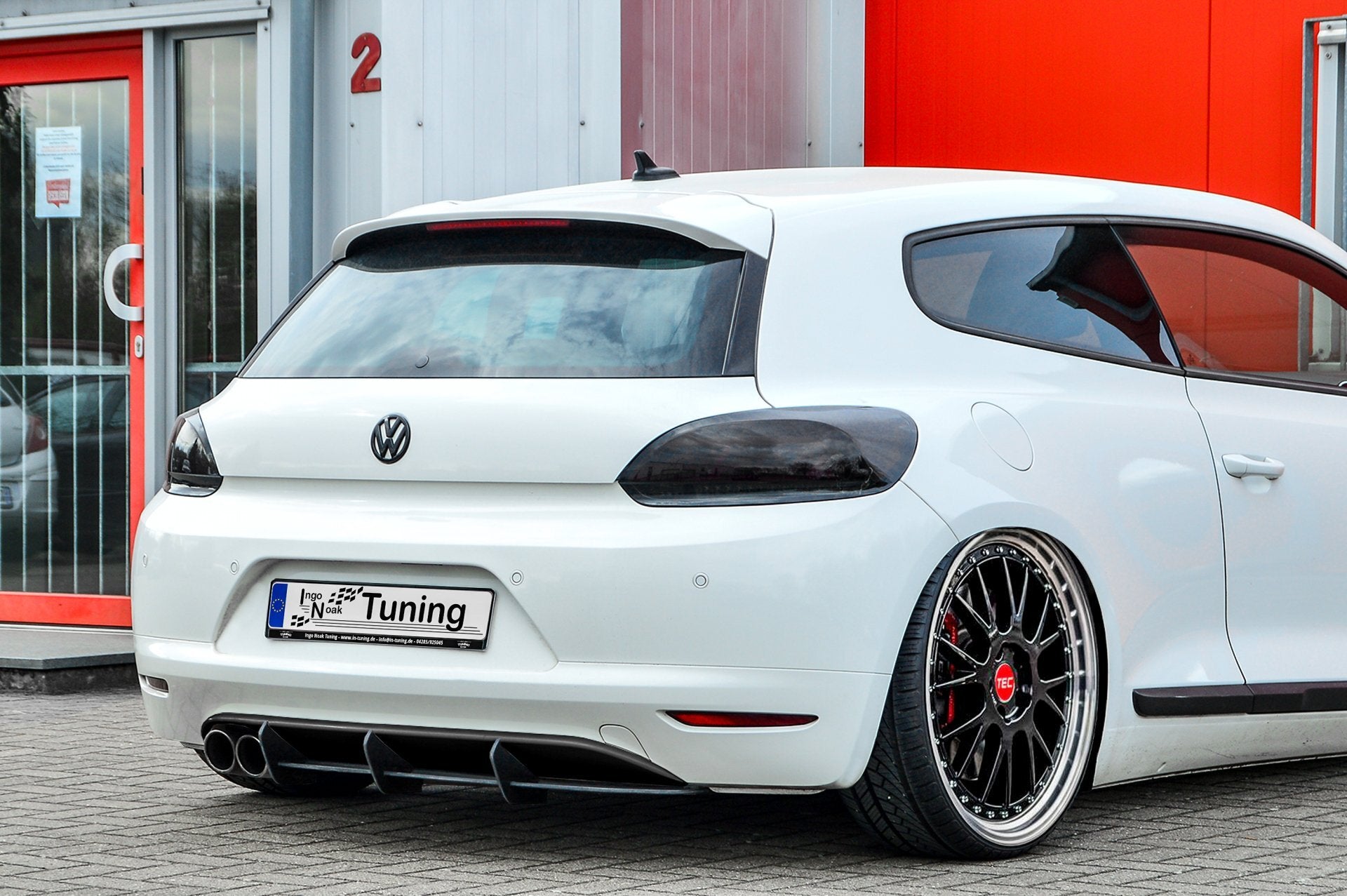 gefräster Heckansatz mit Finnen für VW Scirocco 3