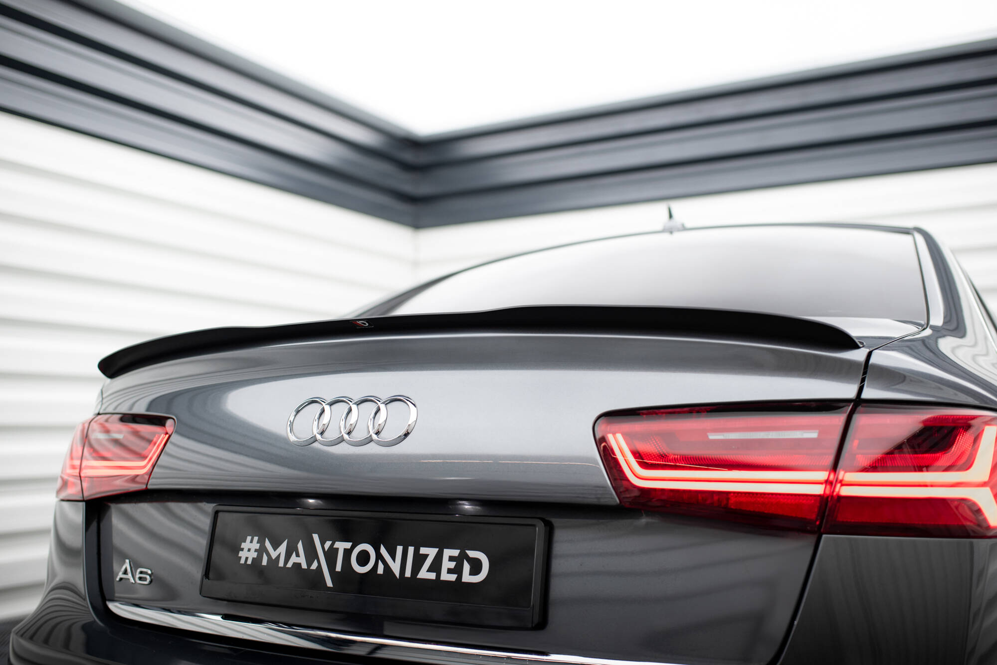 Spoiler CAP für Audi A6 / A6 S-line / S6 Limousine C7 Facelift schwarz Hochglanz