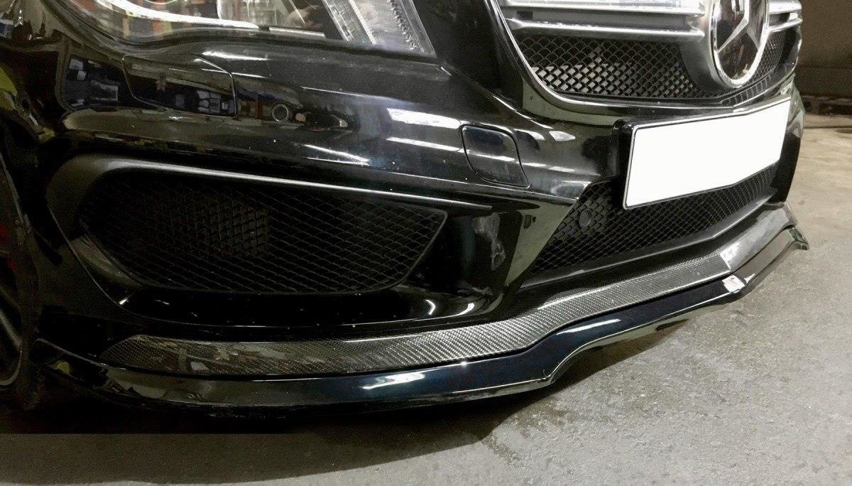 Street+ Spoilerlippe Front Ansatz V.1 passend für Mercedes CLA 45 AMG C117 vor FL schwarz Hochglanz