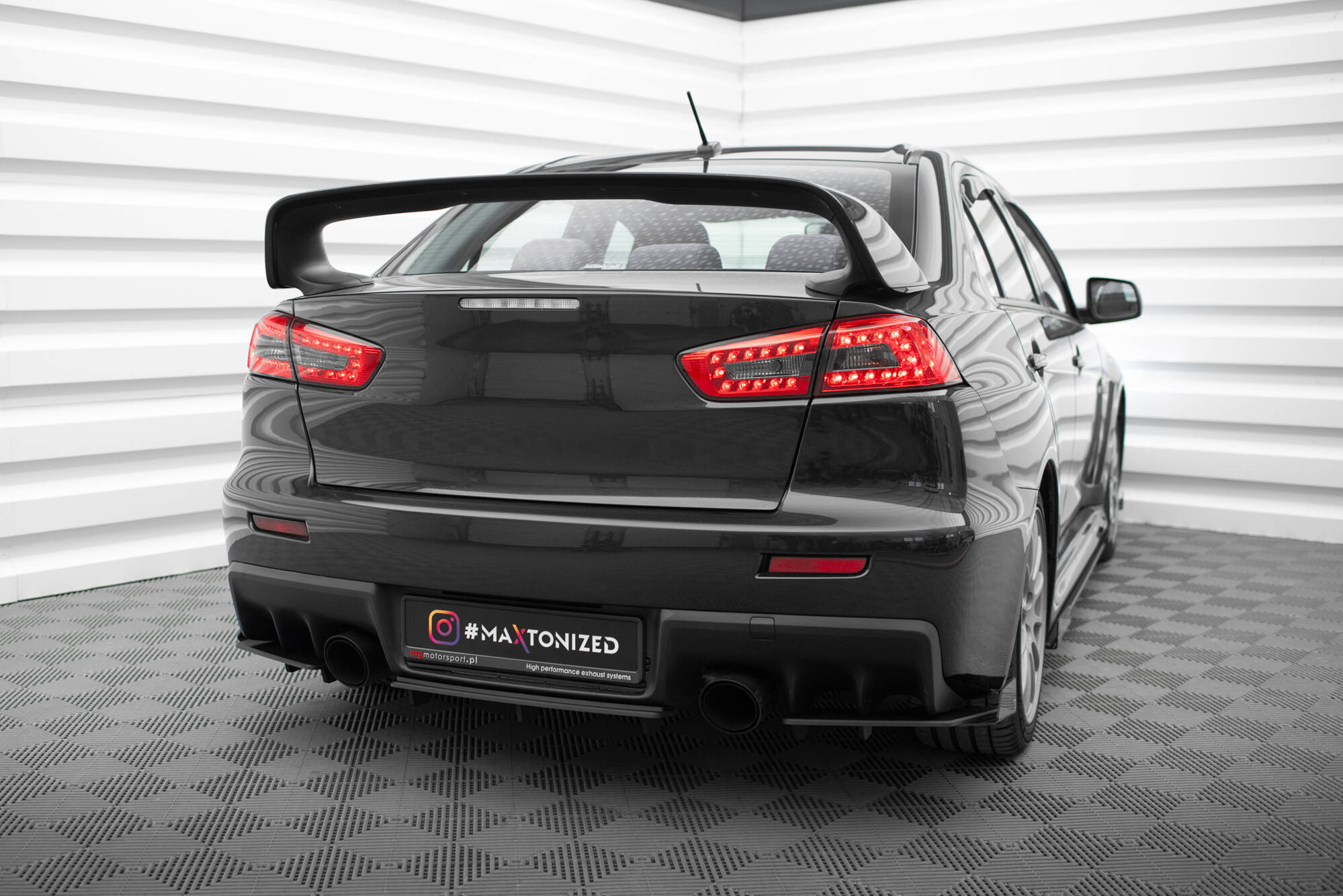 Diffusor Flaps passend für Mitsubishi Lancer EVO X schwarz Hochglanz