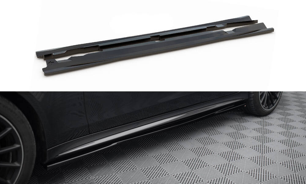 Street+ Seitenschweller Leisten passend für Mercedes-AMG GT 53 4-Door Coupe X290 schwarz Hochglanz