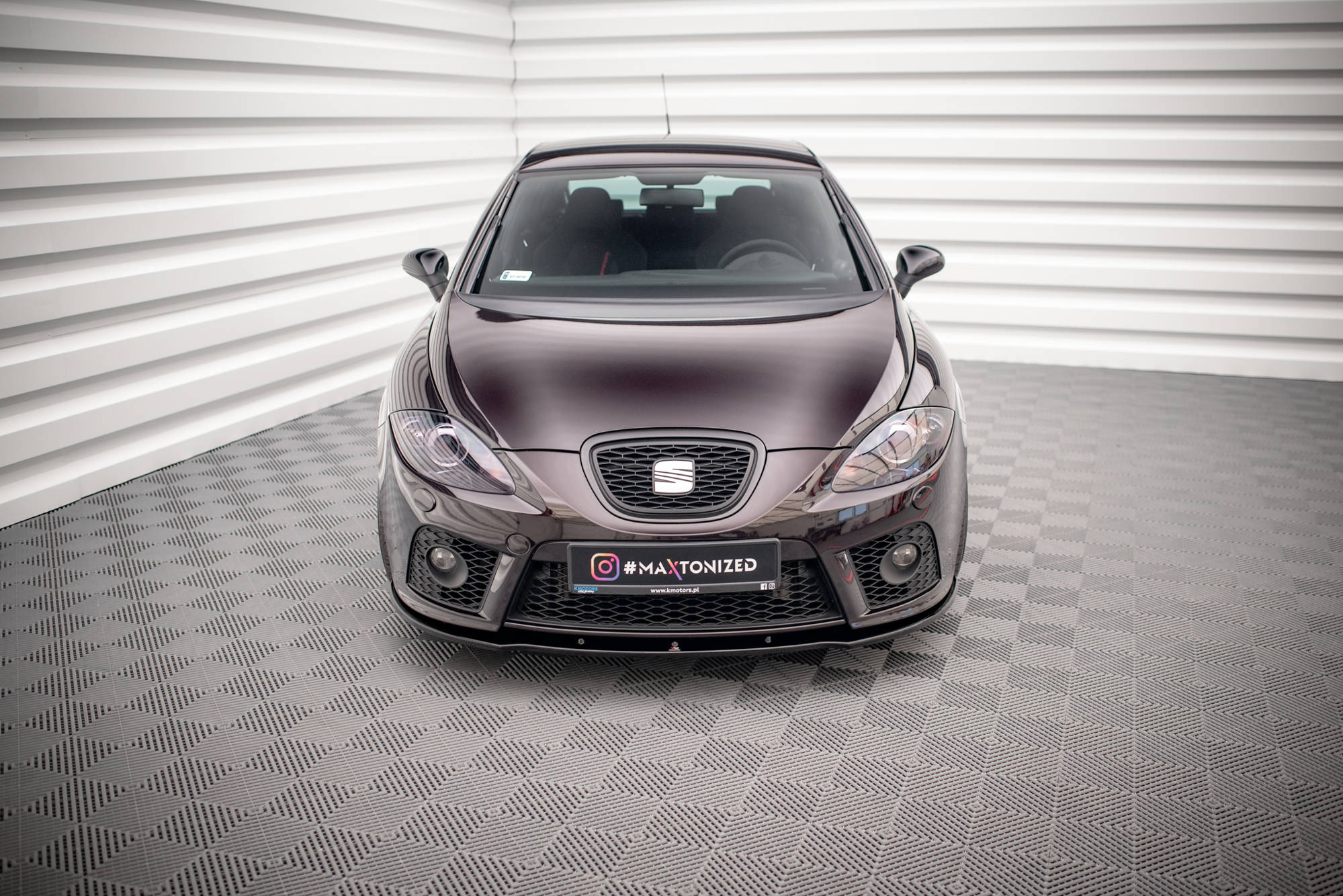 Street+ Spoilerlippe Front Ansatz passend für Seat Leon MK2 CUPRA FR vor FL schwarz Hochglanz