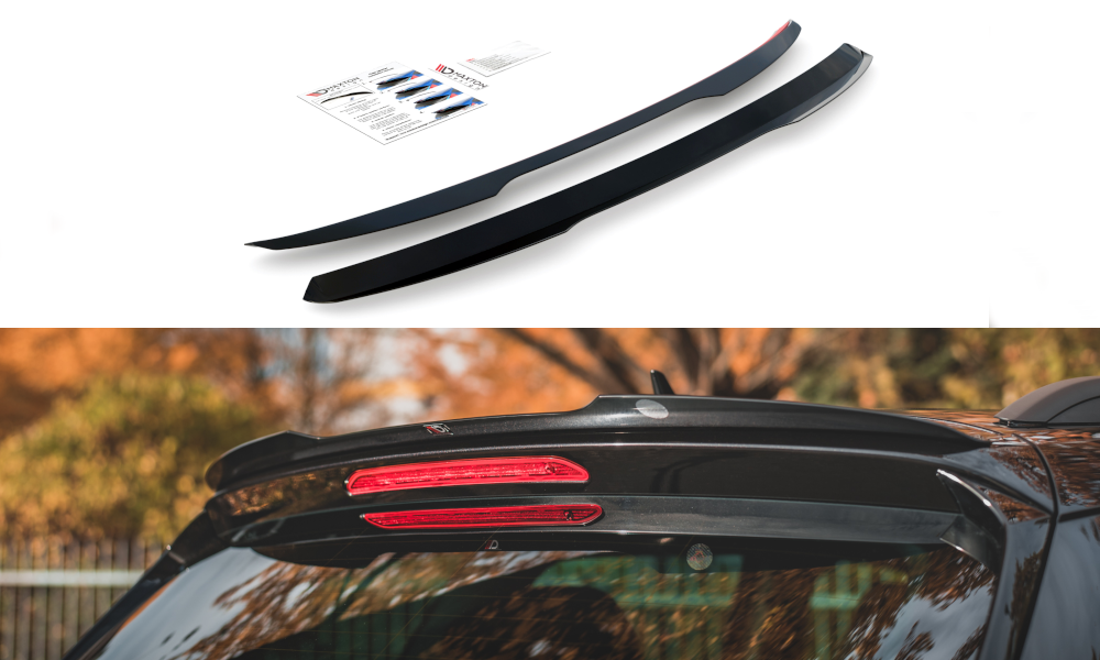 Heck Spoiler Aufsatz Abrisskante passend für Skoda Karoq Sportline schwarz Hochglanz